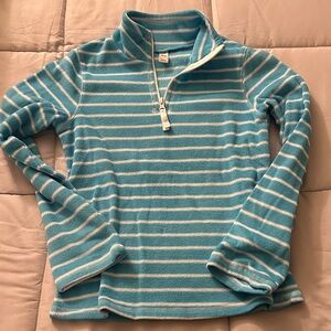 Old Navy Blue and White Striped Kids Half-Zip Sweater